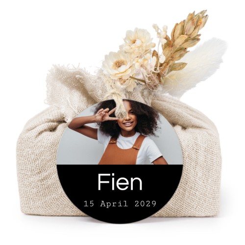 Beige cotton wrapped soaps with round label (6 pcs)