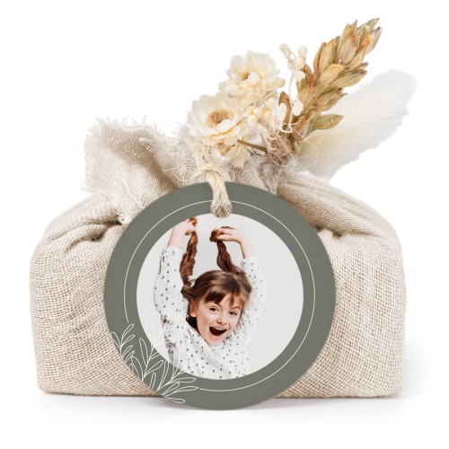 Beige cotton wrapped soaps with round label (6 pcs)