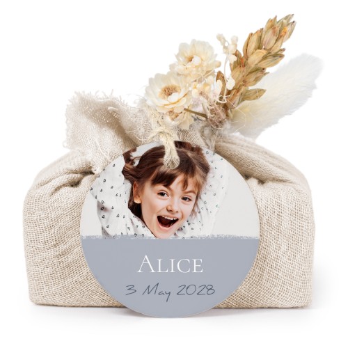 Beige cotton wrapped soaps with round label (6 pcs)