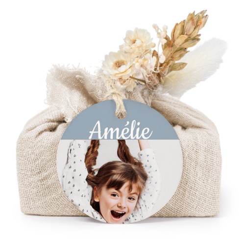 Lot de 6 savons avec emballage en coton beige et étiquettes rondes