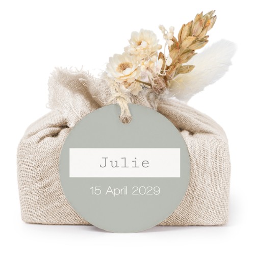 Beige cotton wrapped soaps with round label (6 pcs)