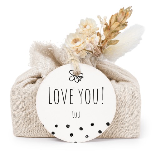 Seifen in beigefarbenem Tetra Pak mit rundem Etikett (6er-Set)