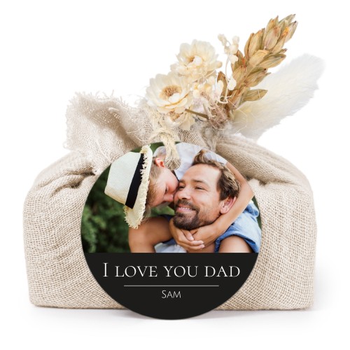 Sæber i beige stofindpakninger med rundt mærke (sæt á 6)