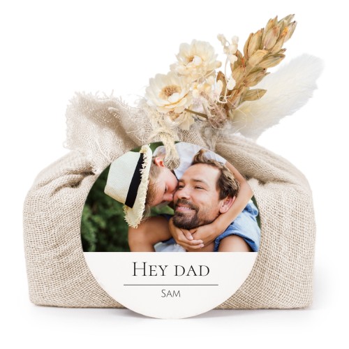 Beige cotton wrapped soaps with round label (6 pcs)