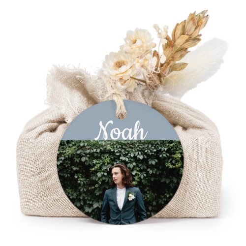 Beige cotton wrapped soaps with round label (6 pcs)