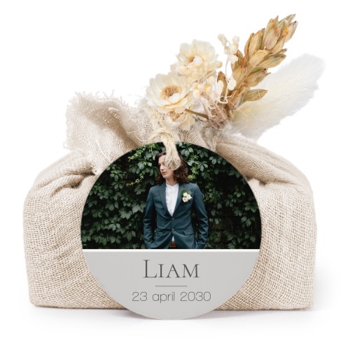 Saippuat beige kangaskääreessä, pyöreä etiketti (6 kpl)