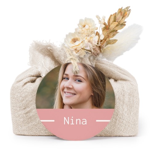 Zeepjes in beige tetra doekje met rond label (set van 6) Zeepjes in beige tetra doekje met rond label (set van 6)