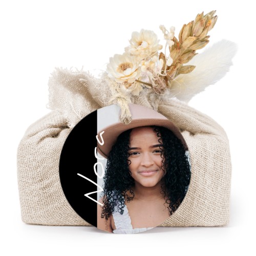 Lot de 6 savons avec emballage en coton beige et étiquettes rondes