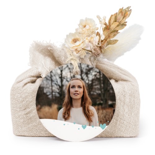 Beige cotton wrapped soaps with round label (6 pcs)