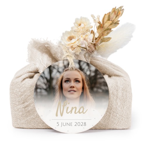 Saippuat beige kangaskääreessä, pyöreä etiketti (6 kpl)