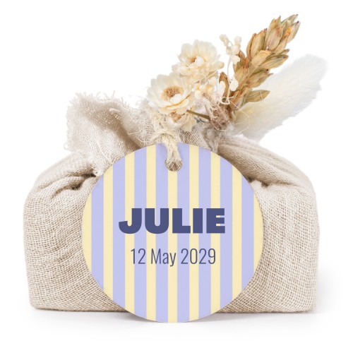 Beige cotton wrapped soaps with round label (6 pcs)