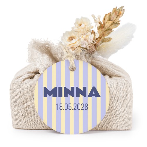 Saippuat beige kangaskääreessä, pyöreä etiketti (6 kpl)