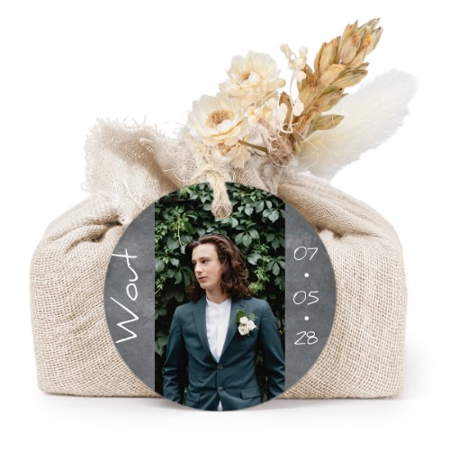 Lot de 6 savons avec emballage en coton beige et étiquettes rondes Lot de 6 savons avec emballage en coton beige et étiquettes rondes