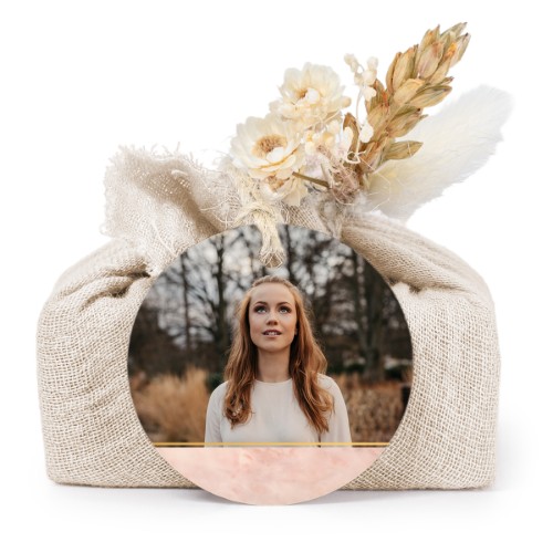 Beige cotton wrapped soaps with round label (6 pcs)