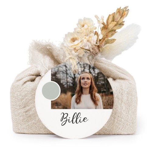 Beige cotton wrapped soaps with round label (6 pcs)