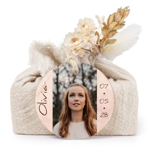 Saippuat beige kangaskääreessä, pyöreä etiketti (6 kpl)