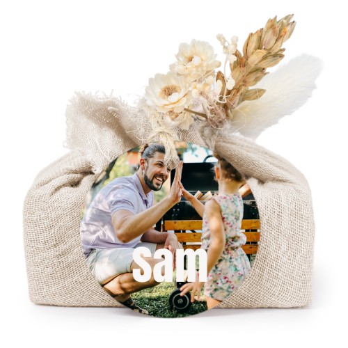 Beige cotton wrapped soaps with round label (6 pcs)