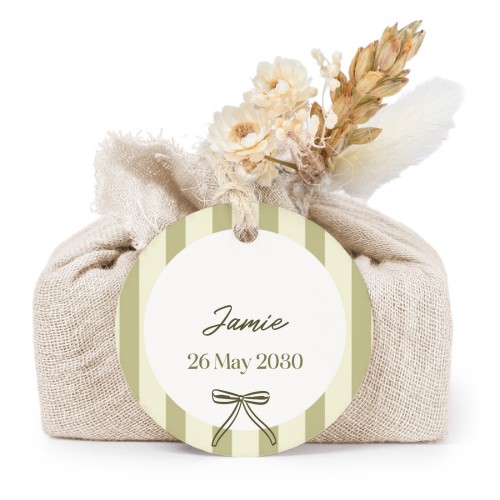 Seifen in beigefarbenem Tetra Pak mit rundem Etikett (6er-Set)