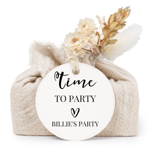 Beige cotton wrapped soaps with round label (6 pcs)