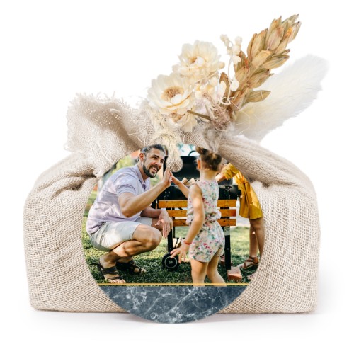 Beige cotton wrapped soaps with round label (6 pcs)