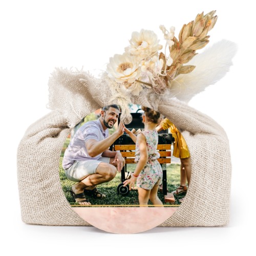 Sæber i beige stofindpakninger med rundt mærke (sæt á 6)