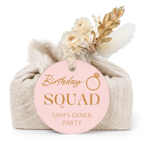 Beige cotton wrapped soaps with round label (6 pcs)