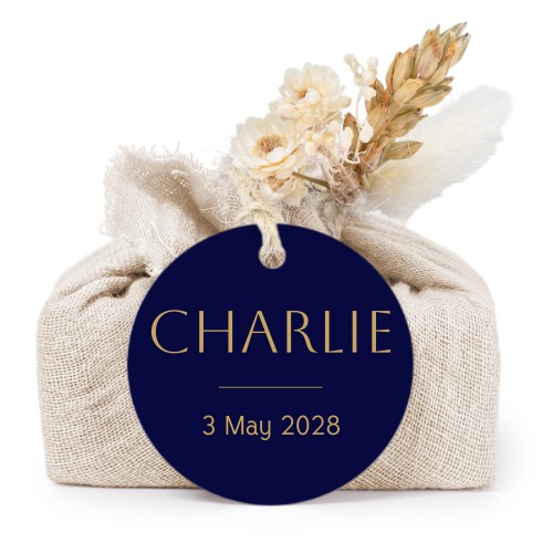 Beige cotton wrapped soaps with round label (6 pcs)