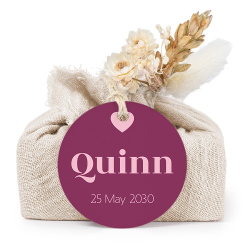 Beige cotton wrapped soaps with round label (6 pcs)