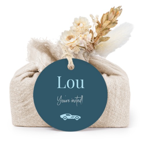 Beige cotton wrapped soaps with round label (6 pcs)