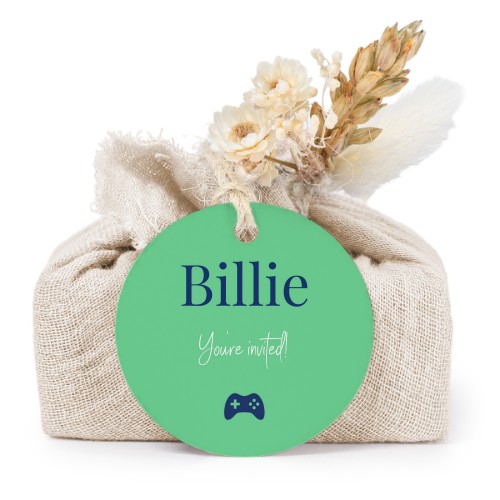 Beige cotton wrapped soaps with round label (6 pcs)