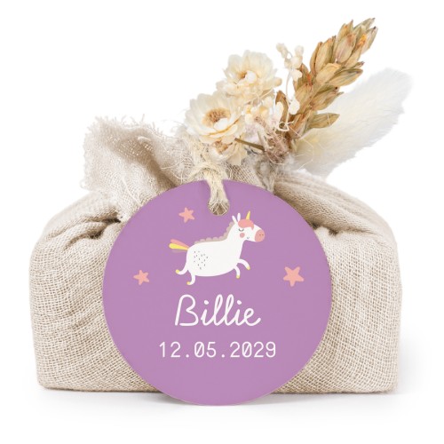 Tvålar i beige tygförpackningar med rund etikett (6 st)