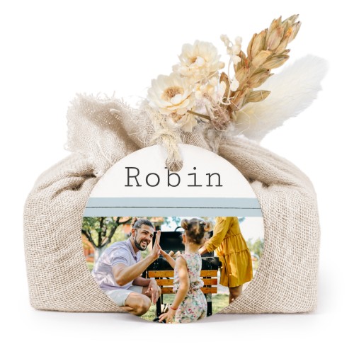 Lot de 6 savons avec emballage en coton beige et étiquettes rondes