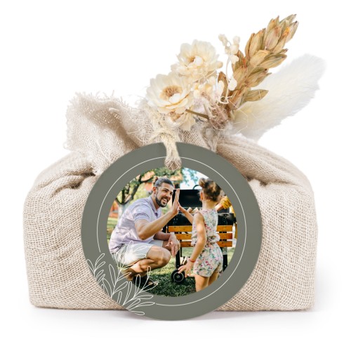 Lot de 6 savons avec emballage en coton beige et étiquettes rondes