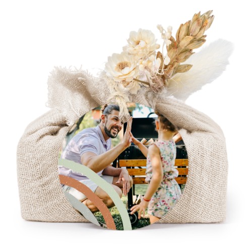 Beige cotton wrapped soaps with round label (6 pcs)