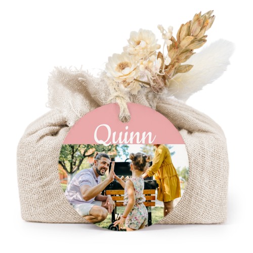 Sæber i beige stofindpakninger med rundt mærke (sæt á 6)