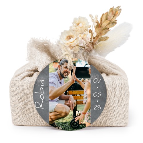 Seifen in beigefarbenem Tetra Pak mit rundem Etikett (6er-Set)