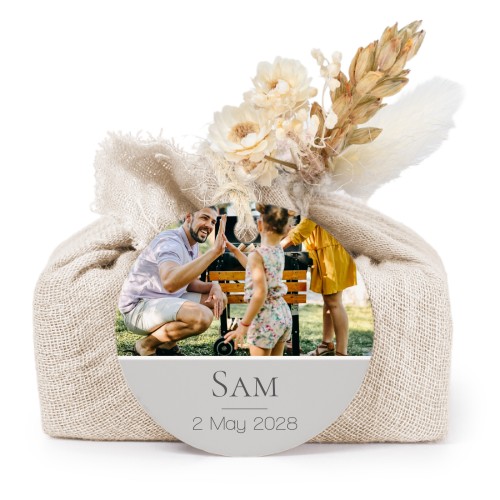 Beige cotton wrapped soaps with round label (6 pcs)