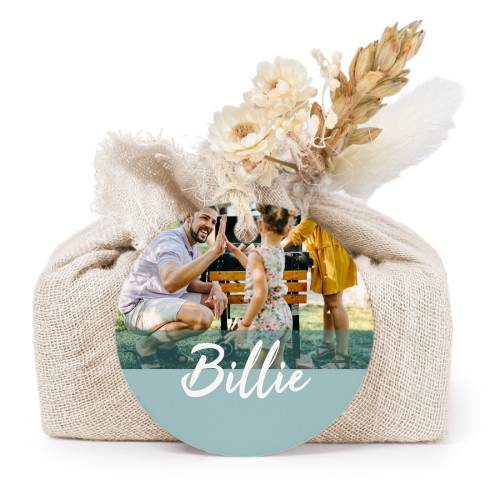 Beige cotton wrapped soaps with round label (6 pcs)