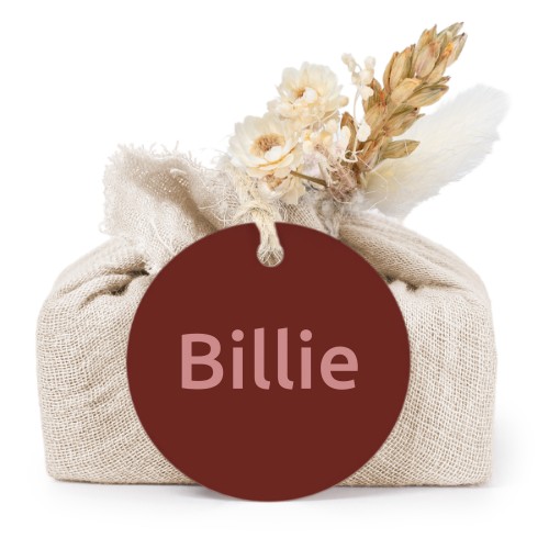 Beige cotton wrapped soaps with round label (6 pcs)