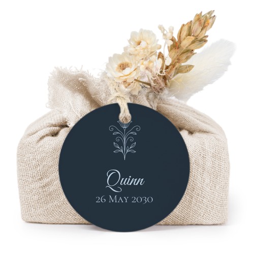 Beige cotton wrapped soaps with round label (6 pcs)