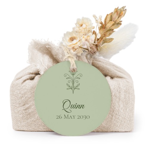 Lot de 6 savons avec emballage en coton beige et étiquettes rondes