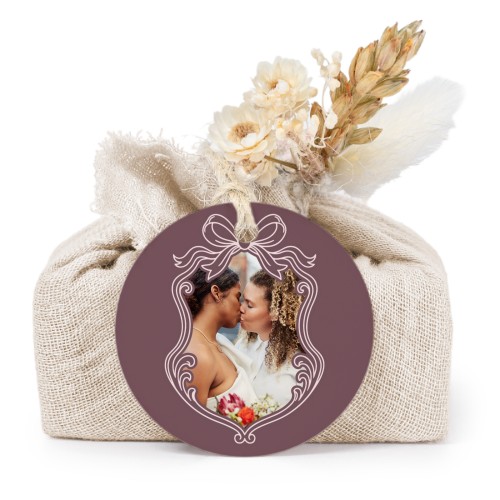 Beige cotton wrapped soaps with round label (6 pcs)