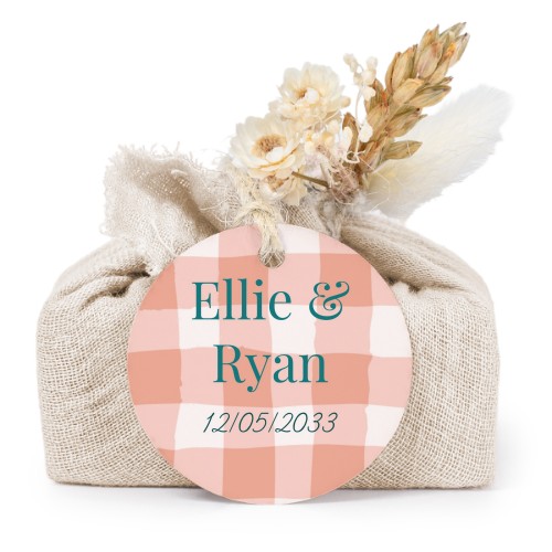 Beige cotton wrapped soaps with round label (6 pcs)