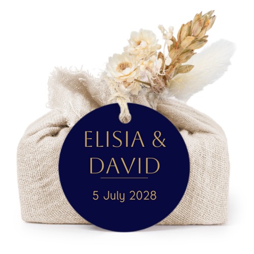 Sæber i beige stofindpakninger med rundt mærke (sæt á 6)