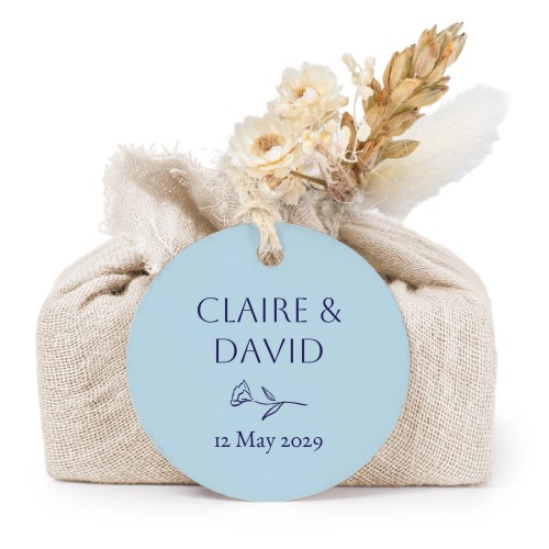 Beige cotton wrapped soaps with round label (6 pcs)