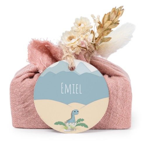 Sæber i lyserøde stofindpakninger med rundt mærke (sæt á 6)