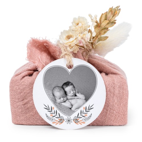 Tvålar i rosa tygförpackningar med rund etikett (6 st)