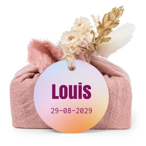 Pink cotton wrapped soaps with round label (6 pcs)