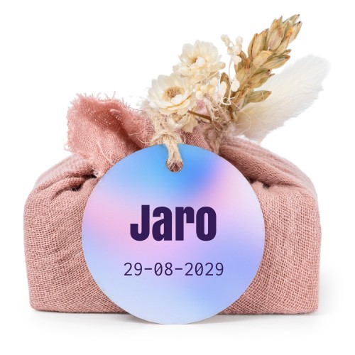 Såper i rosa stoffinnpakninger med rundt merke (sett à 6)