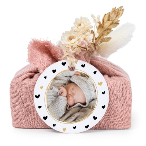 Pink cotton wrapped soaps with round label (6 pcs)